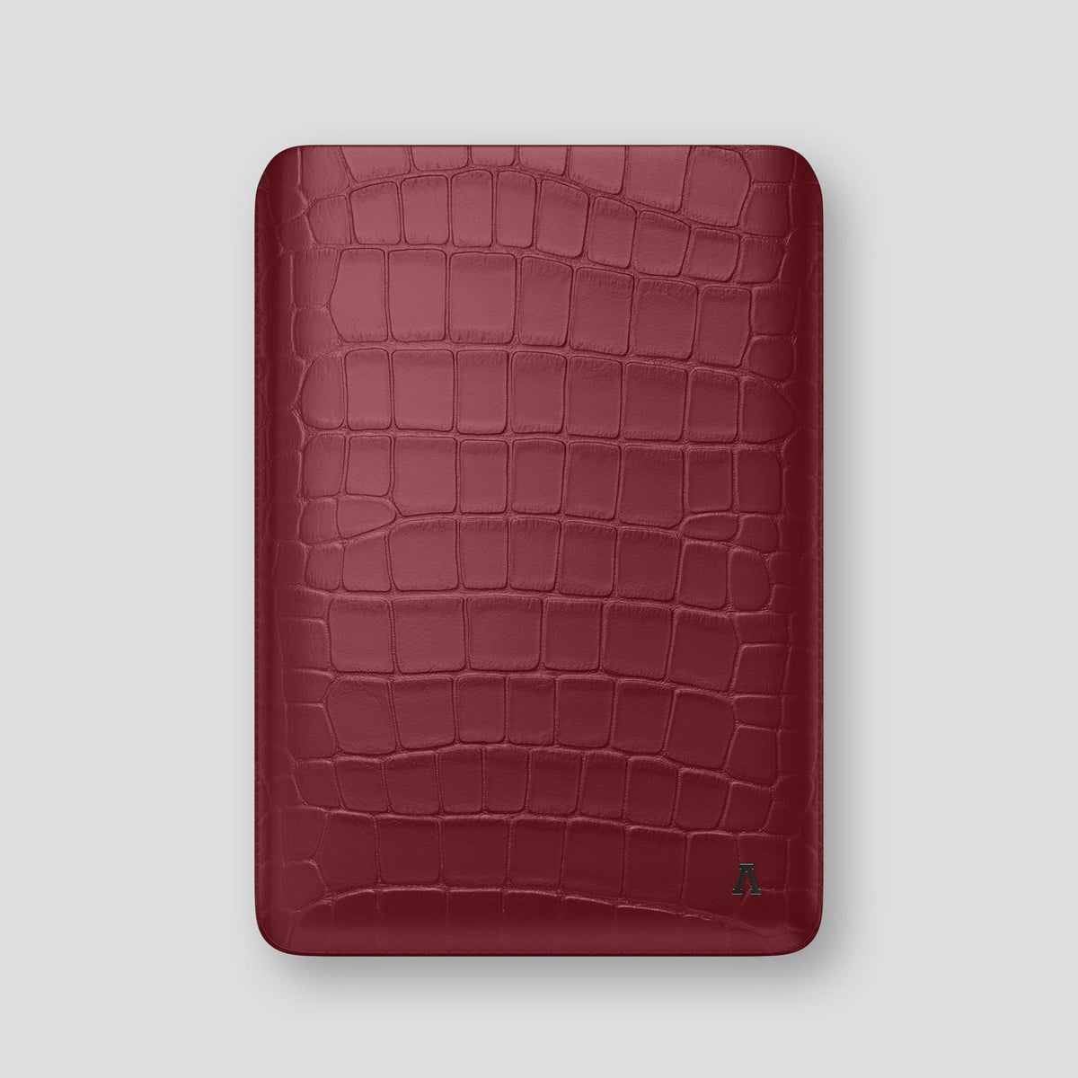 Burgundy Sleeve For MacBook Air 13-inch (2022 / 2024) Alligator with Black Metal -1 | Burgundy-Black