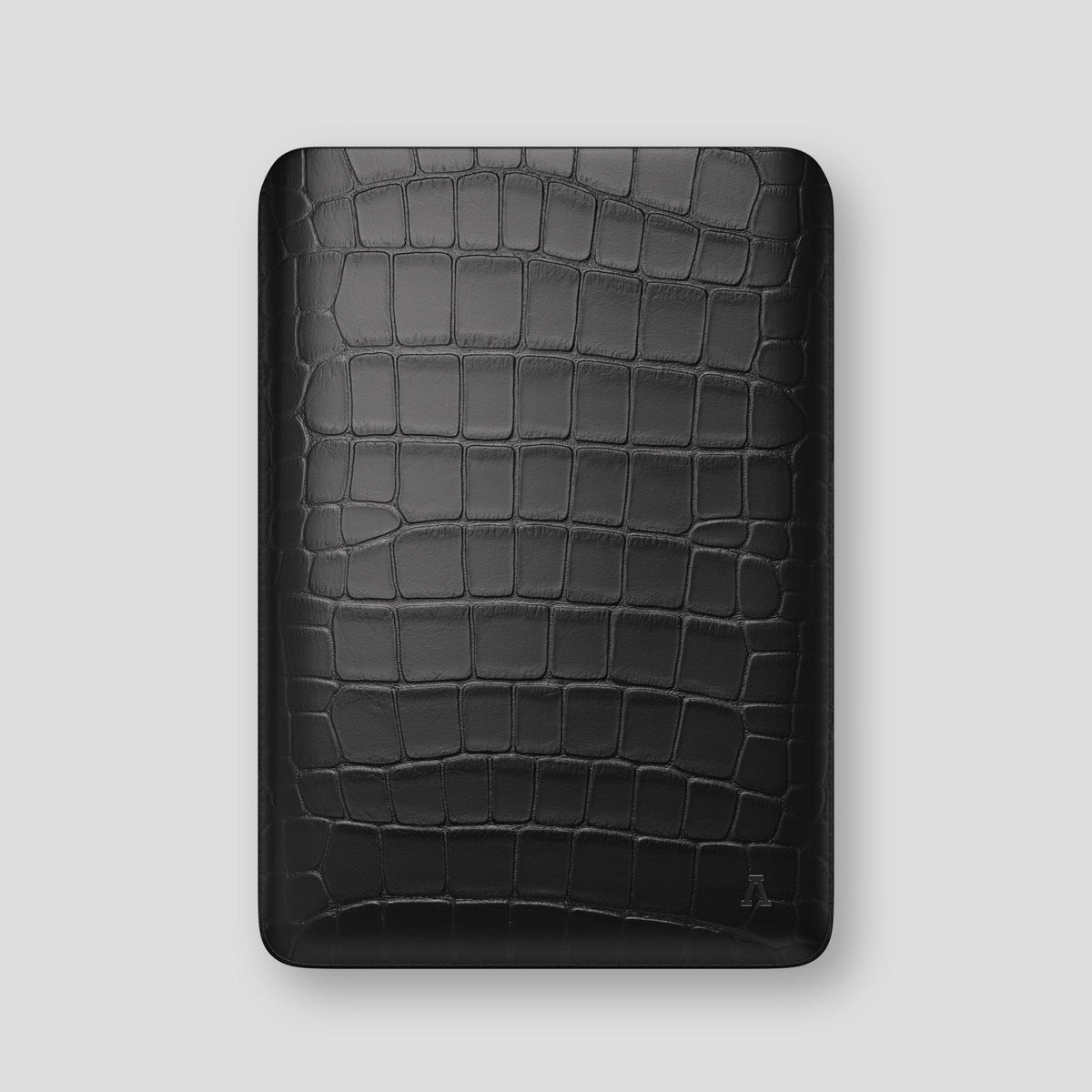 Black Sleeve For MacBook Air 13-inch (2022 / 2024) Alligator with Black Metal -1 | Black-Black
