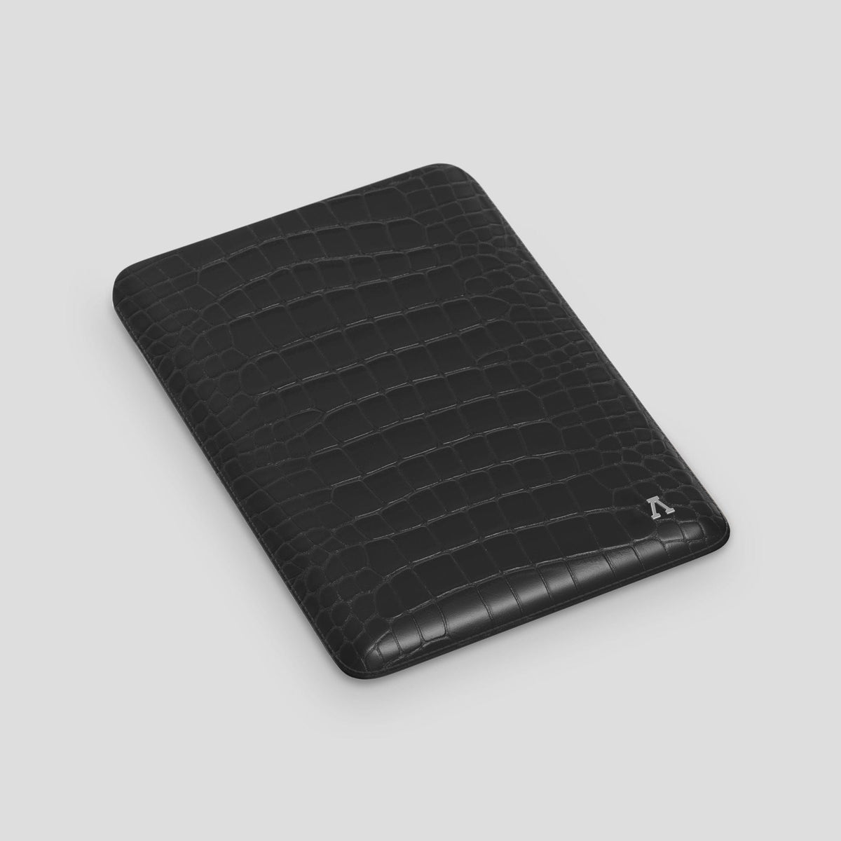 Black Sleeve For MacBook Air 13-inch (2022 / 2024) Alligator with Steel Metal -3 | Black-Steel