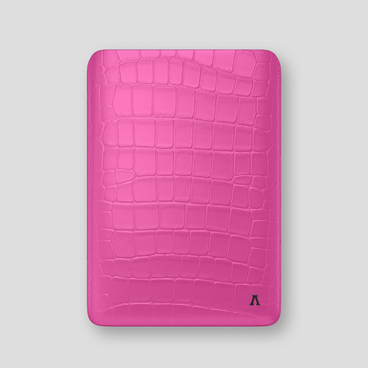 Fuchsia Sleeve For MacBook Air 13-inch (2022 / 2024) Alligator with Black Metal -1 | Fuchsia-Black