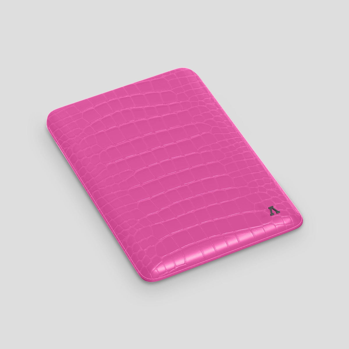 Fuchsia Sleeve For MacBook Air 13-inch (2022 / 2024) Alligator with Black Metal -3 | Fuchsia-Black