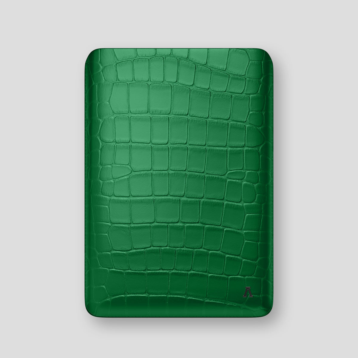 Forest-Green Sleeve For MacBook Air In Alligator with Black Metal -1 | Forest-Green-Black
