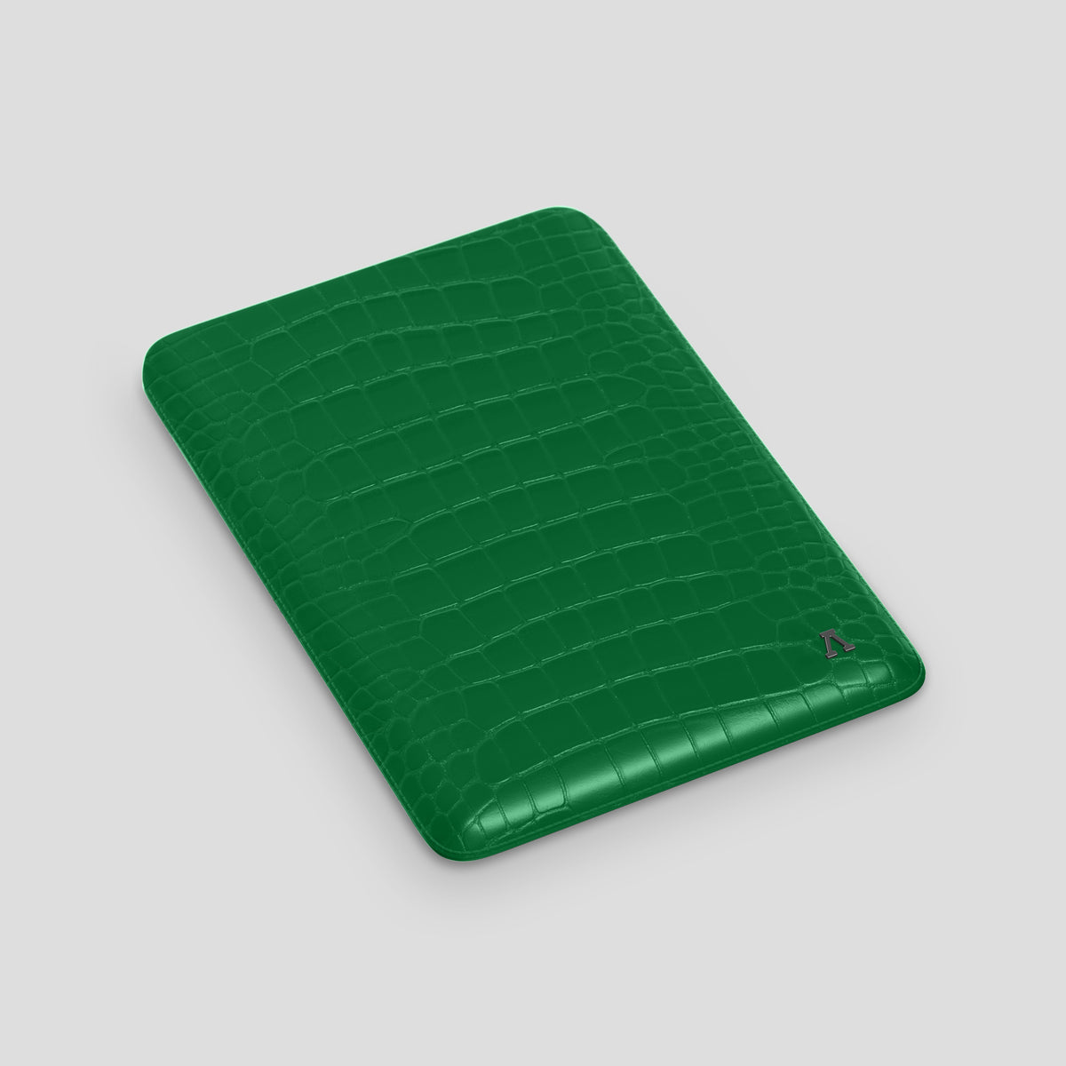 Forest-Green Sleeve For MacBook Air In Alligator with Black Metal -3 | Forest-Green-Black