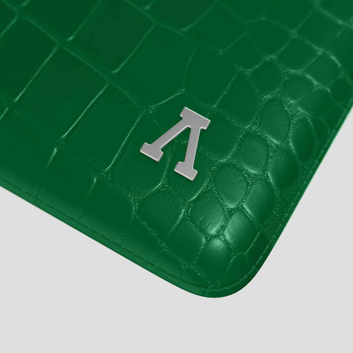 Forest-Green Sleeve For MacBook Air In Alligator with Steel Metal -5 | Forest-Green-Steel