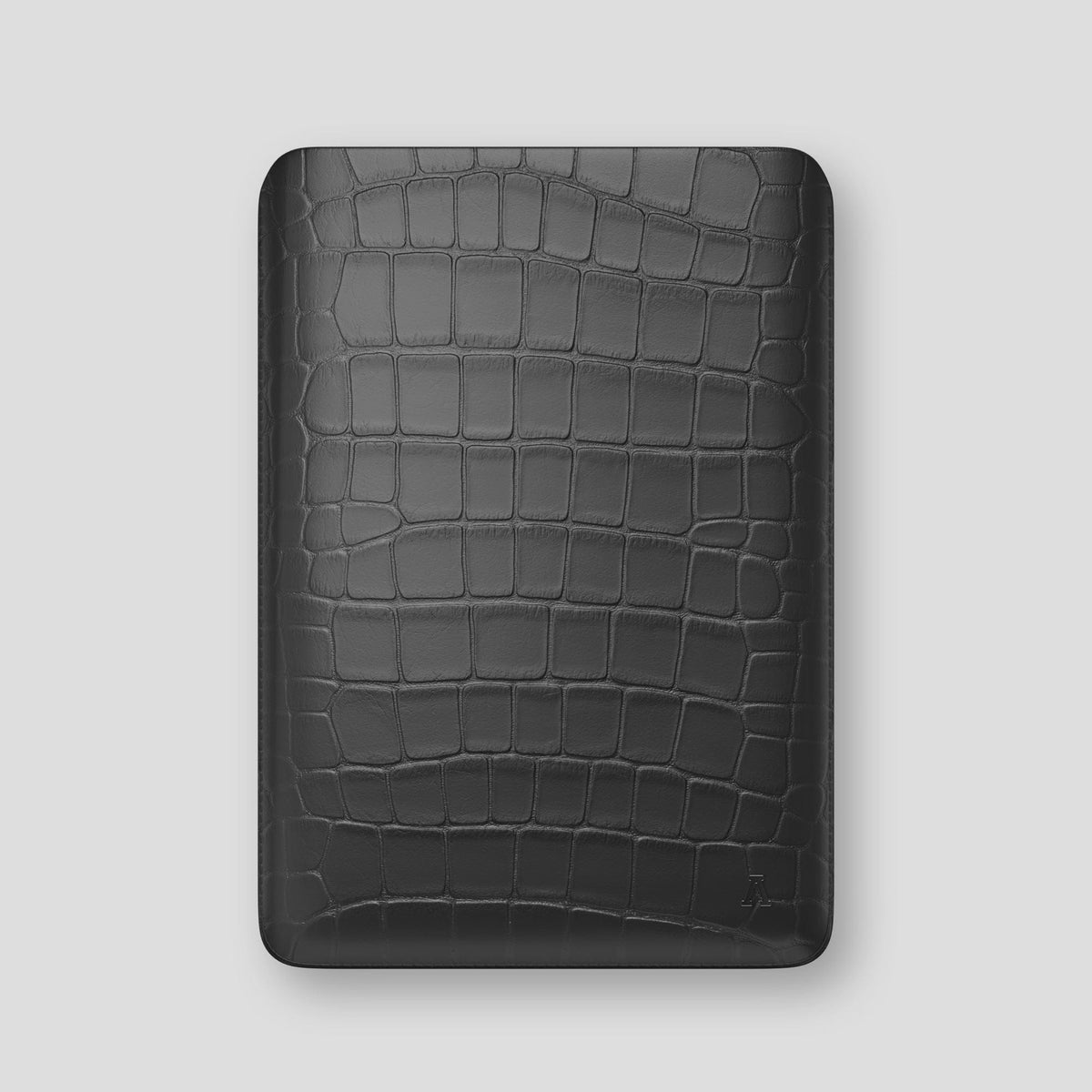 Grey Sleeve For MacBook Air 13-inch (2022 / 2024) Alligator with Black Metal -1 | Grey-Black