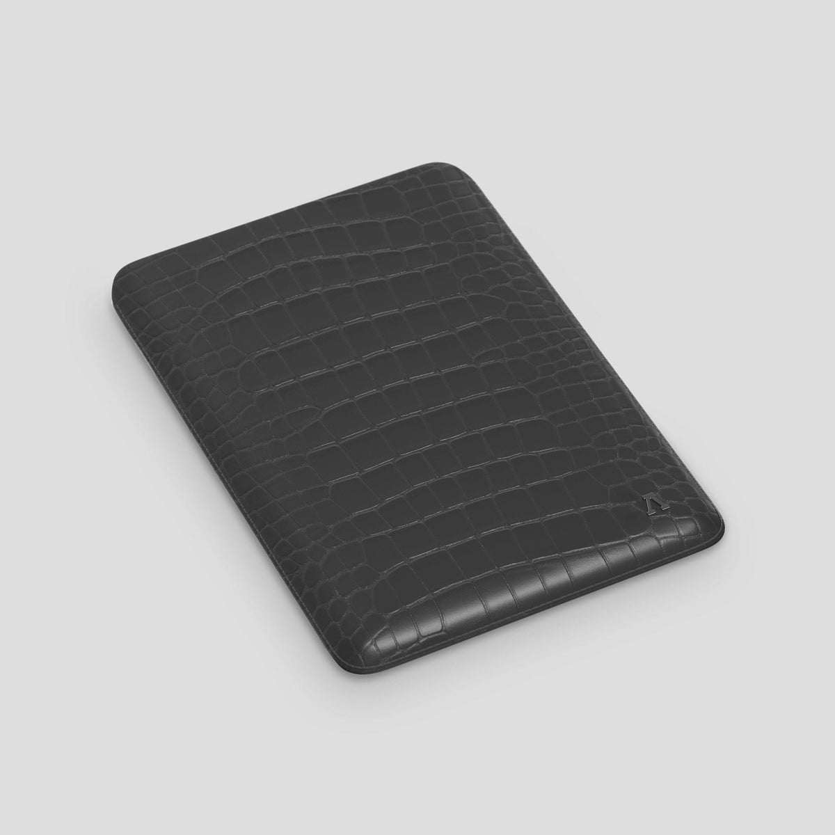 Grey Sleeve For MacBook Air 13-inch (2022 / 2024) Alligator with Black Metal -3 | Grey-Black