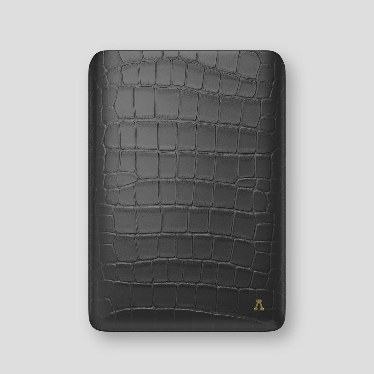 Grey Sleeve For MacBook Air 13-inch (2022 / 2024) Alligator with Gold Metal -1 | Grey-Gold