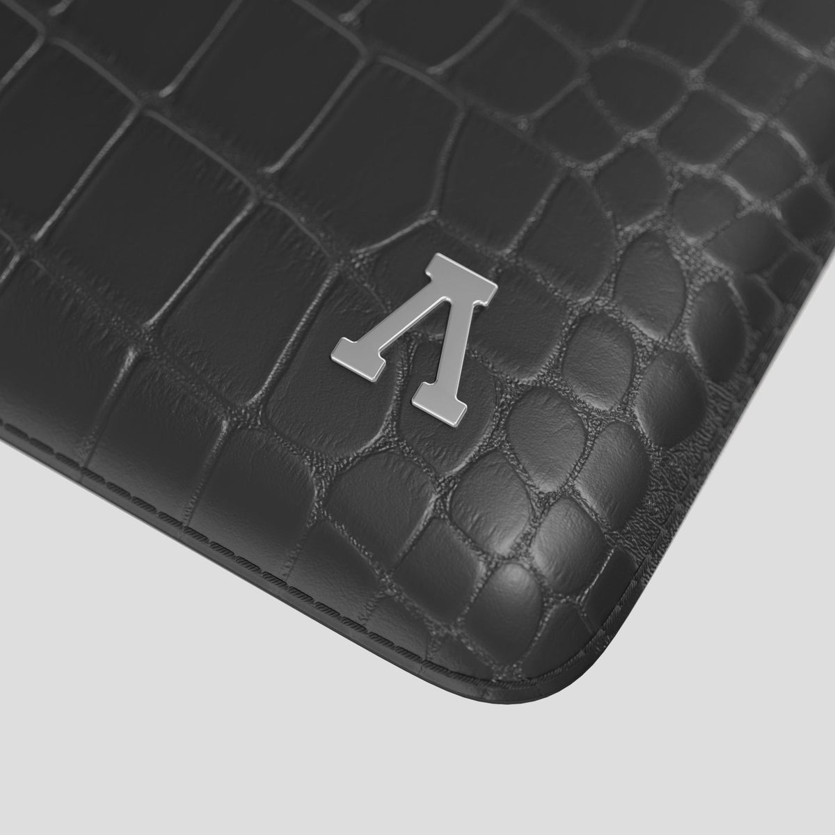 Grey Sleeve For MacBook Air 13-inch (2022 / 2024) Alligator with Steel Metal -5 | Grey-Steel