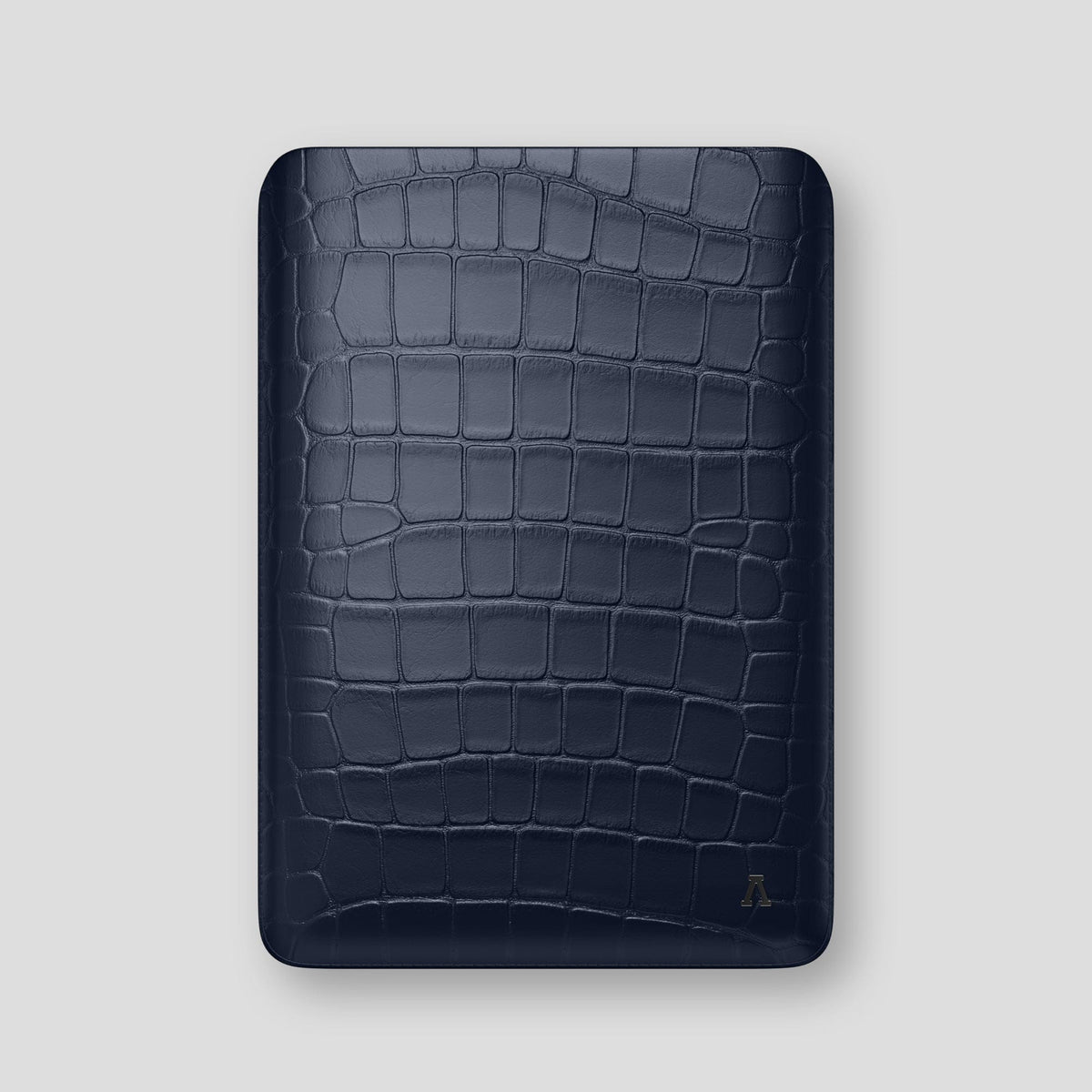 Navy Blue Sleeve For MacBook Air 13-inch (2022 / 2024) Alligator with Black Metal -1 | Navy-Blue-Black