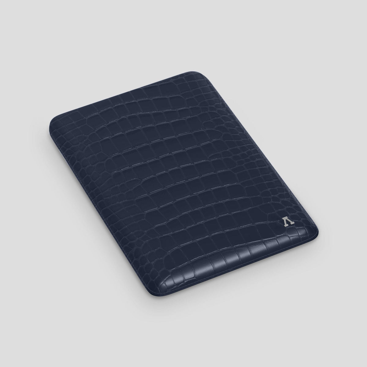 Navy Blue Sleeve For MacBook Air 13-inch (2022 / 2024) Alligator with Steel Metal -3 | Navy-Blue-Steel
