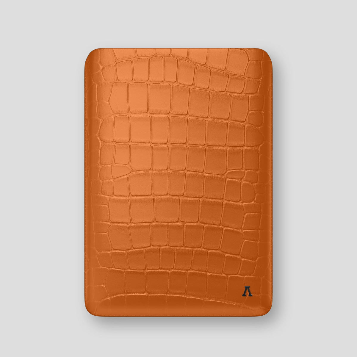 Orange Sleeve For MacBook Air 13-inch (2022 / 2024) Alligator with Black Metal -1 | Orange-Black