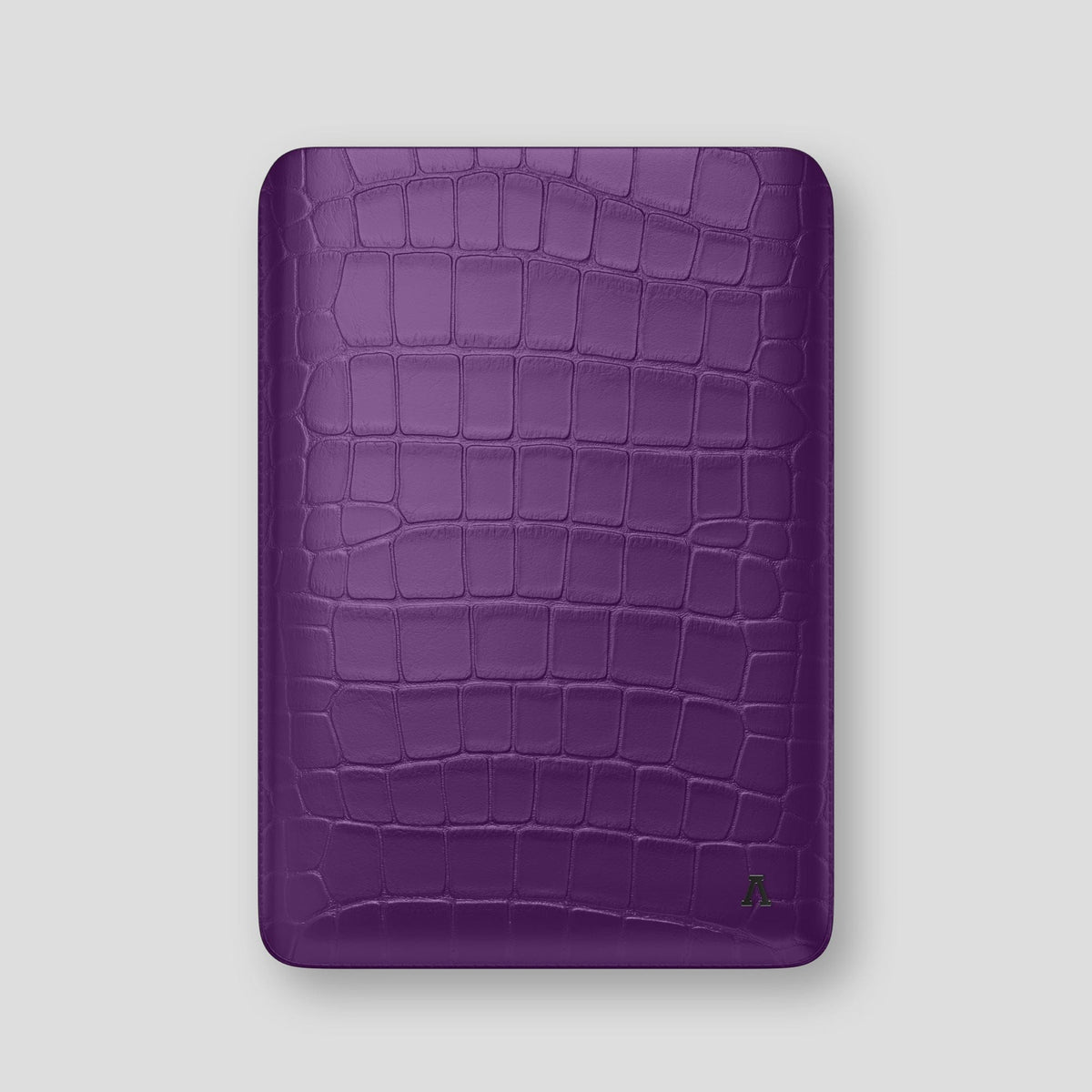 Purple Sleeve For MacBook Air 13-inch (2022 / 2024) Alligator with Black Metal -1 | Purple-Black