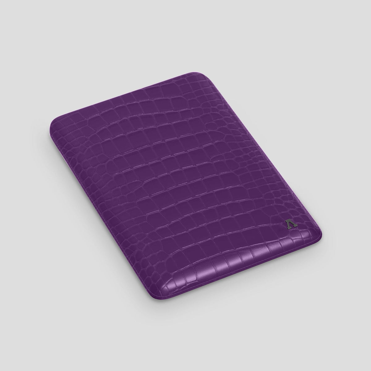 Purple Sleeve For MacBook Air 13-inch (2022 / 2024) Alligator with Black Metal -3 | Purple-Black
