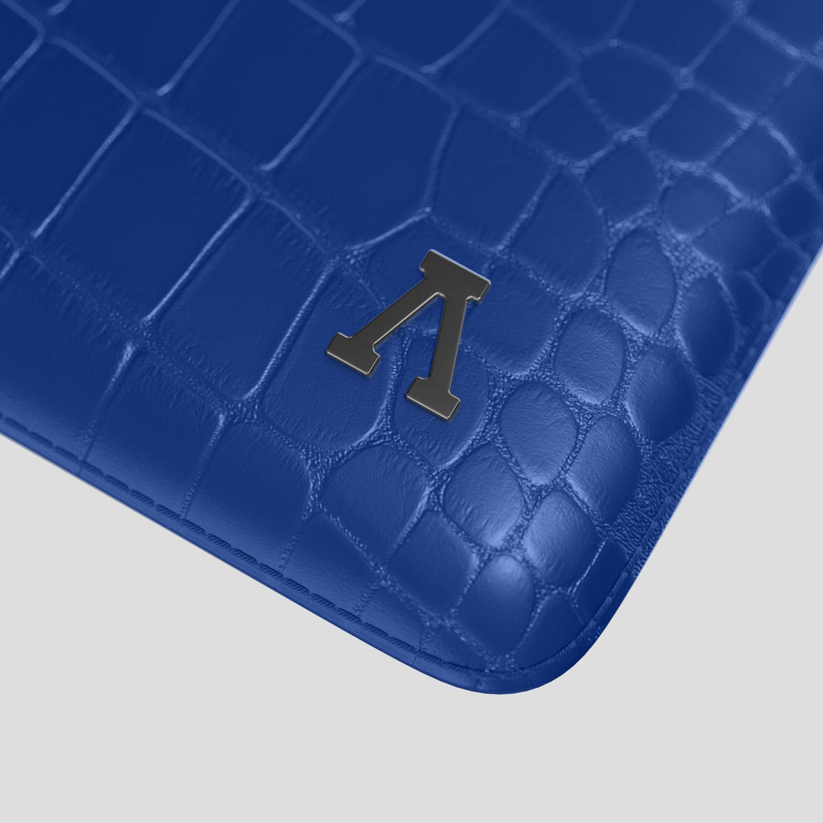 Royal Blue Sleeve For MacBook Air 13-inch (2022 / 2024) Alligator with Black Metal -5 | Royal-Blue-Black
