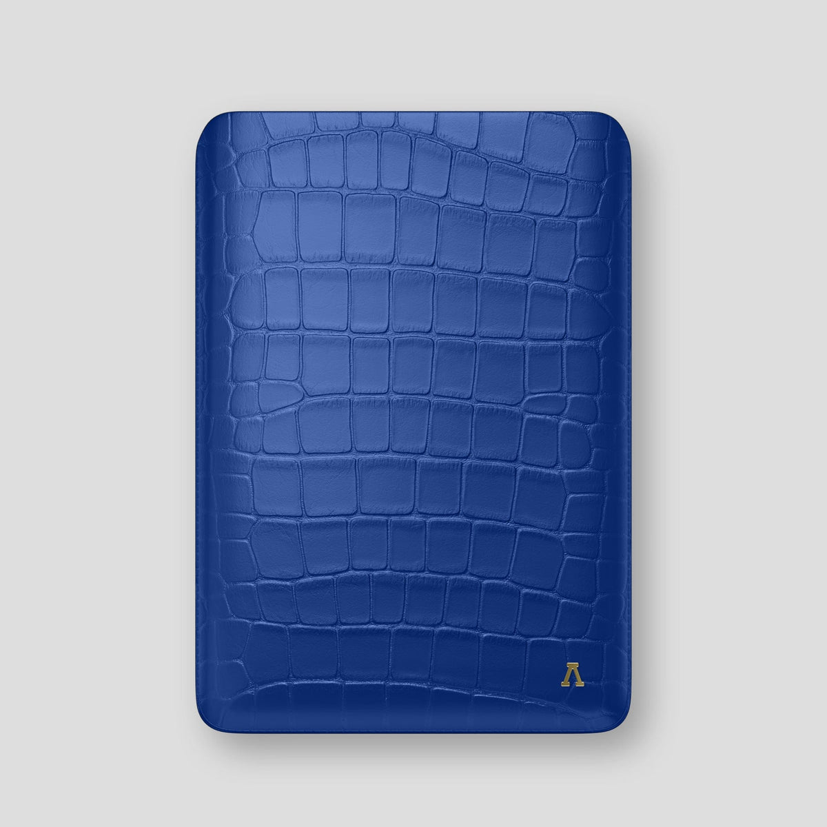 Royal Blue Sleeve For MacBook Air 13-inch (2022 / 2024) Alligator with Gold Metal -1 | Royal-Blue-Gold