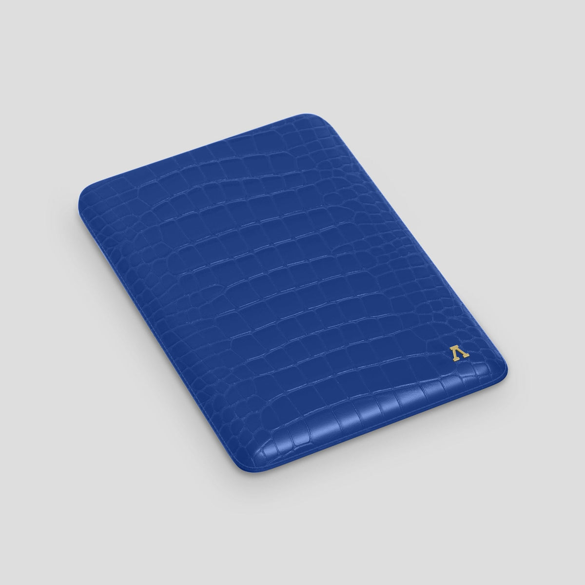 Royal Blue Sleeve For MacBook Air 13-inch (2022 / 2024) Alligator with Gold Metal -3 | Royal-Blue-Gold