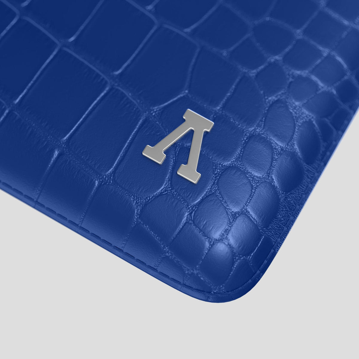Royal Blue Sleeve For MacBook Air 13-inch (2022 / 2024) Alligator with Steel Metal -5 | Royal-Blue-Steel