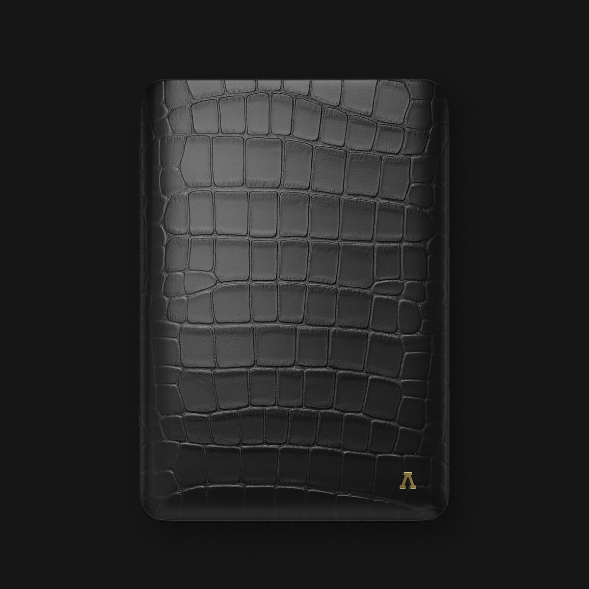 Edition-Black Sleeve For MacBook Alligator with Gold Metal -1 | Edition-Black-Gold