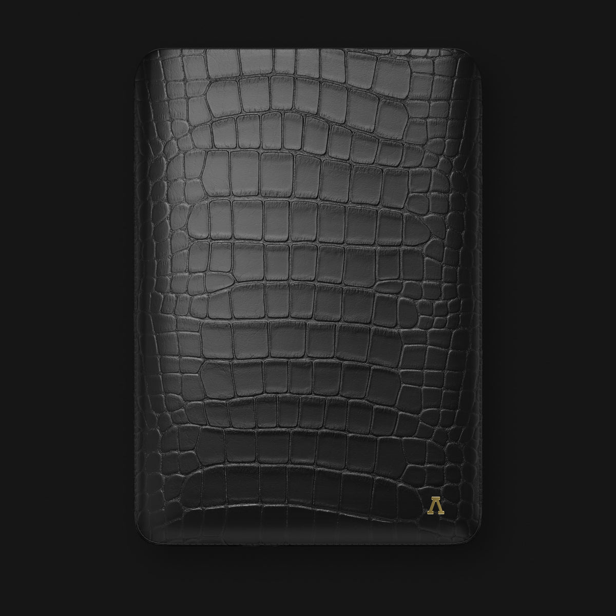 Edition-Black Sleeve For MacBook Alligator with Gold Metal -1 | Edition-Black-Gold