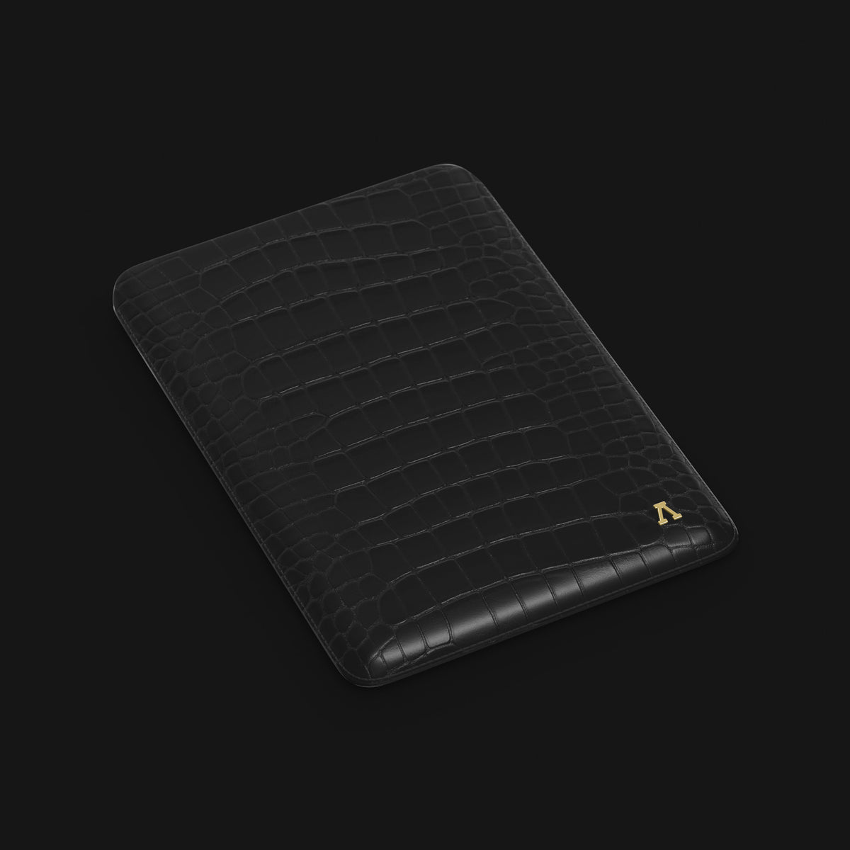 Edition-Black Sleeve For MacBook Alligator with Gold Metal -2 | Edition-Black-Gold