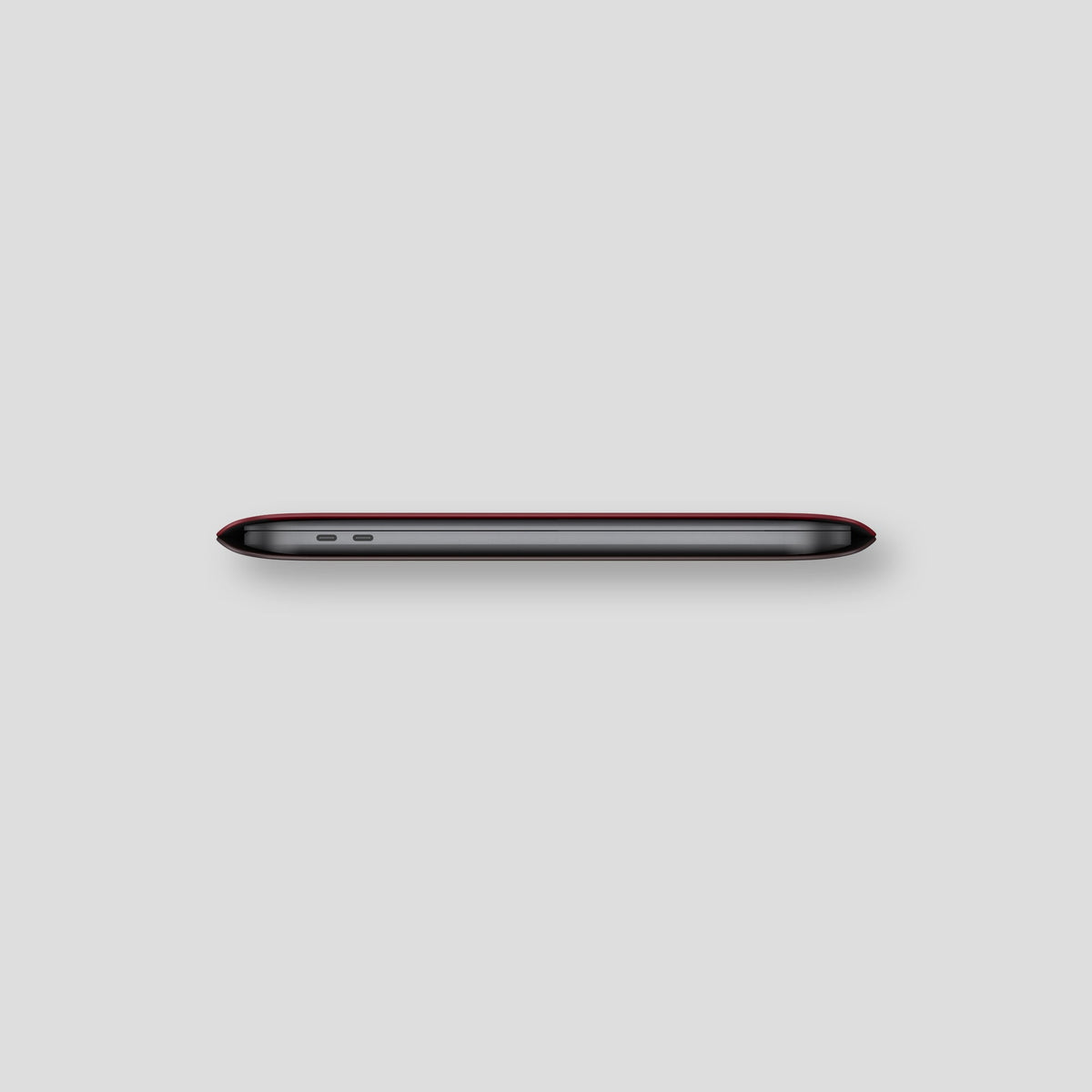Burgundy Sleeve For MacBook Air 13-inch (2022 / 2024) Alligator with Black Metal -4 | Burgundy-Black