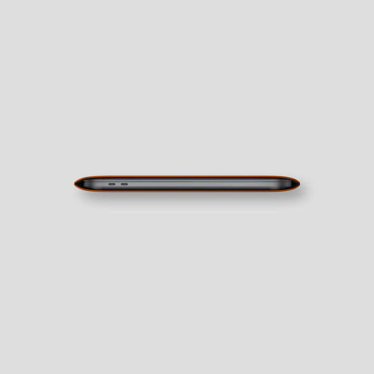 Orange Sleeve For MacBook Air 13-inch (2022 / 2024) Alligator with Black Metal -4 | Orange-Black