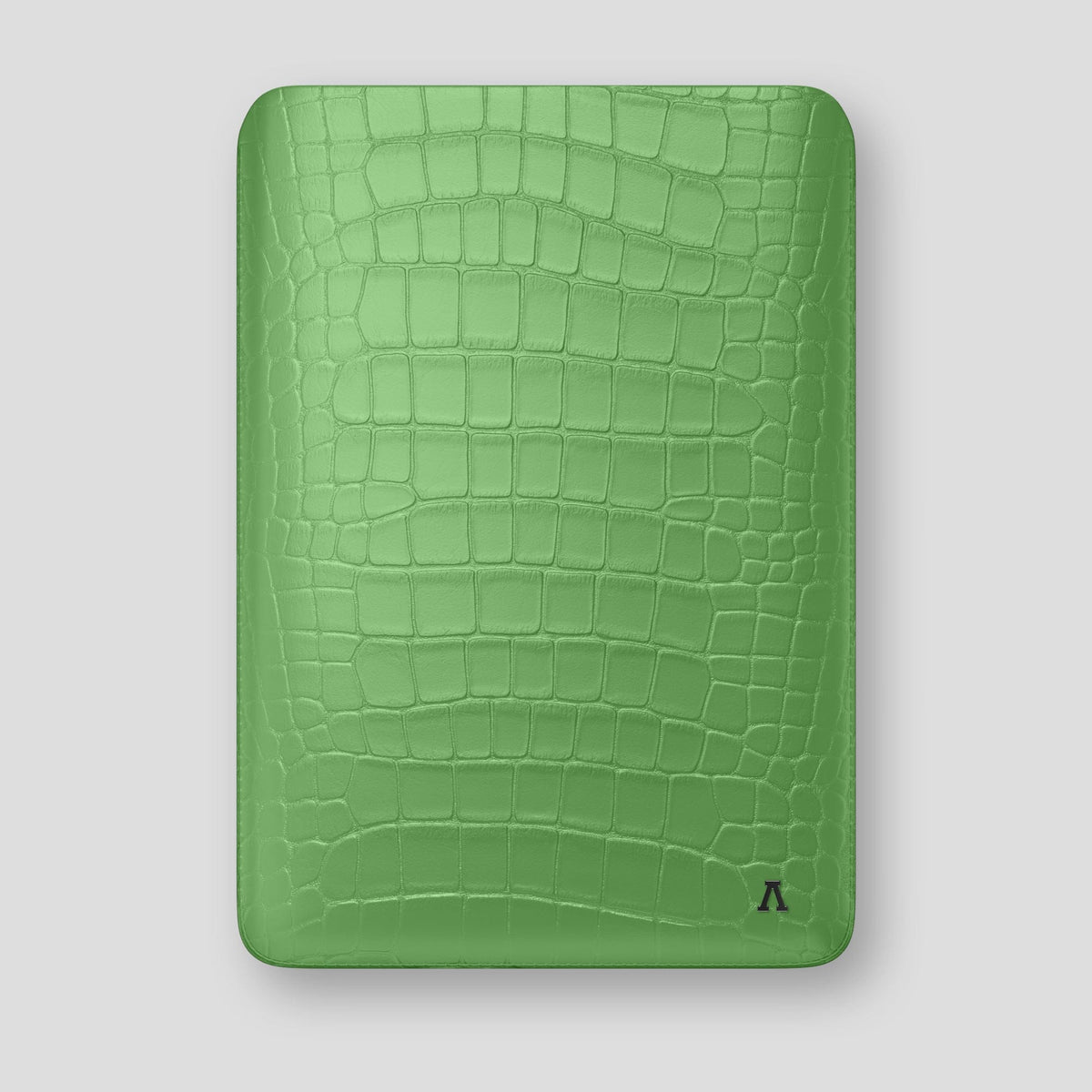 Apple-Green Sleeve For MacBook Air 15-inch (2023 / 2024) Alligator with Black Metal -1 | Apple-Green-Black