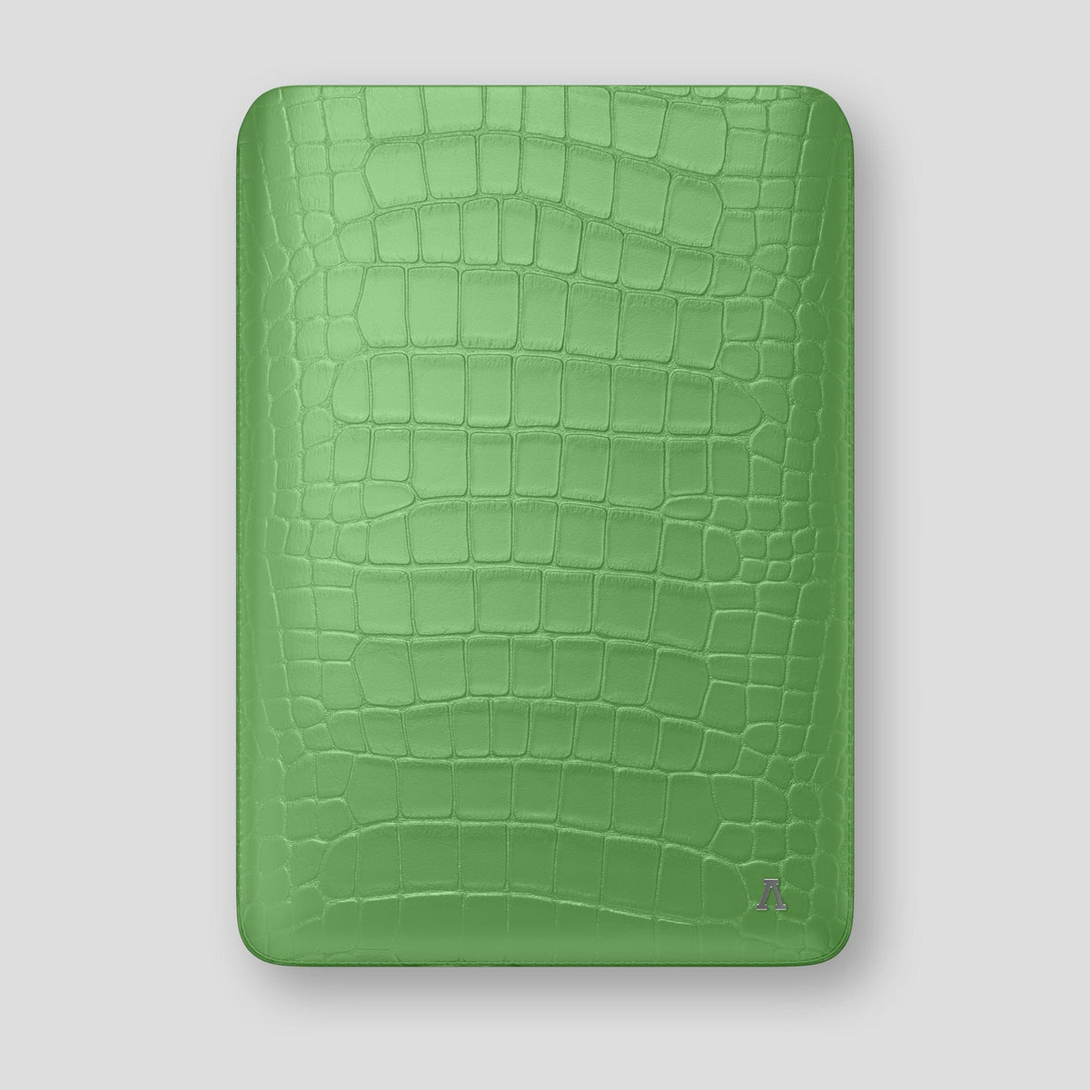 Apple-Green Sleeve For MacBook Air 15-inch (2023 / 2024) Alligator with Steel Metal -1 | Apple-Green-Steel