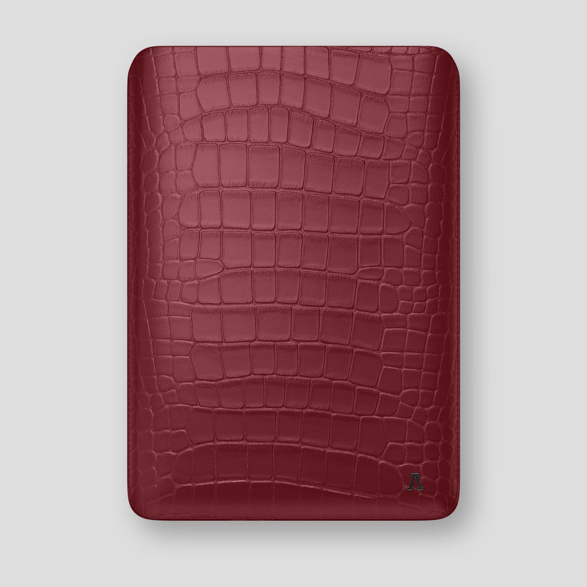 Burgundy Sleeve For MacBook Air 15-inch (2023 / 2024) Alligator with Black Metal -1 | Burgundy-Black