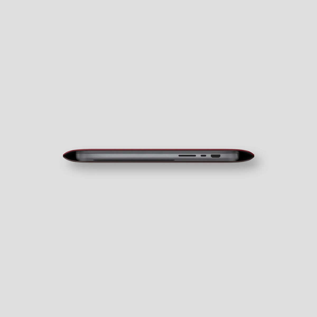 Burgundy Sleeve For MacBook Air 15-inch (2023 / 2024) Alligator with Black Metal -4 | Burgundy-Black