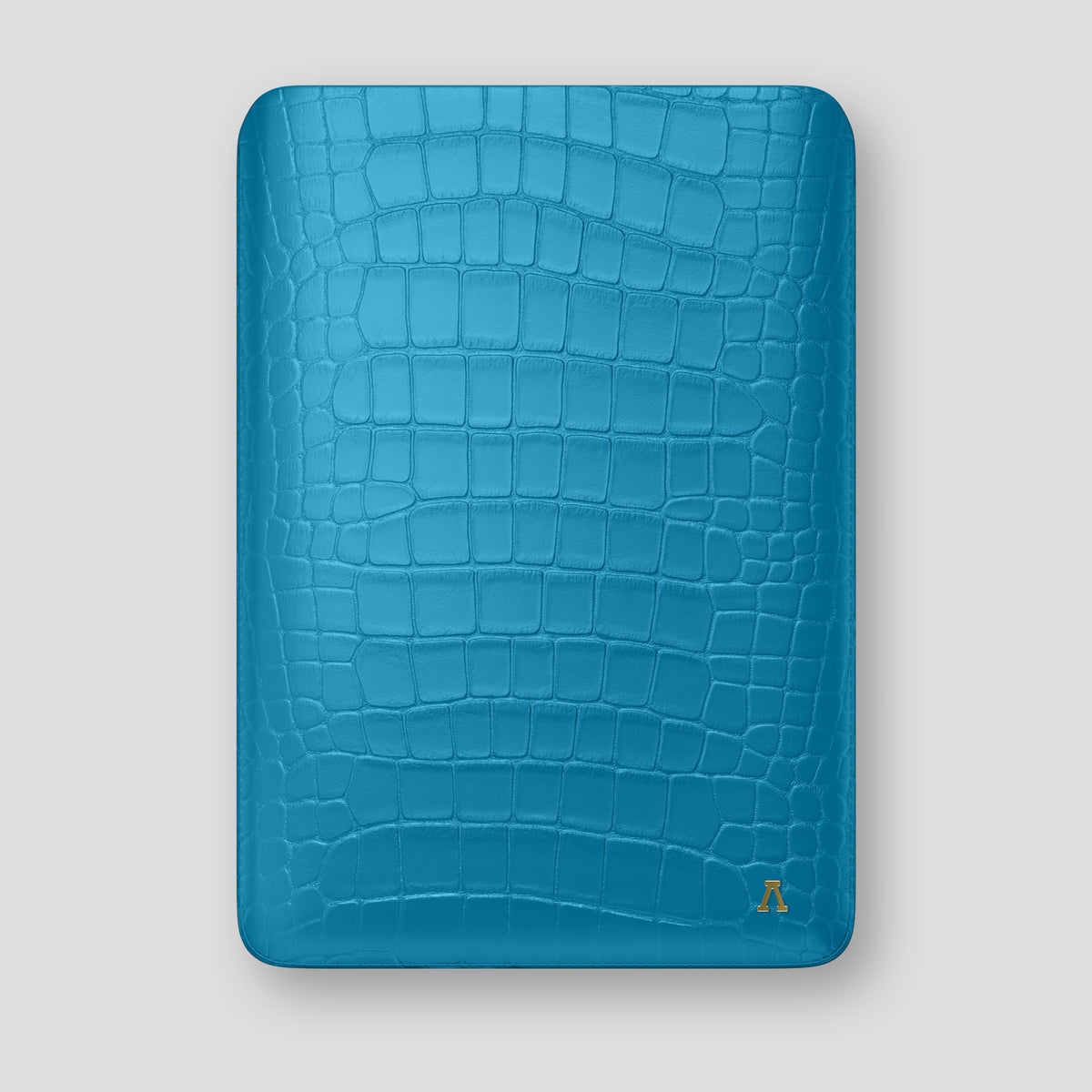 Curaçao-Blue Sleeve MacBook Pro 16-inch In Alligator with Gold Metal -1 | Curaçao-Blue-Gold
