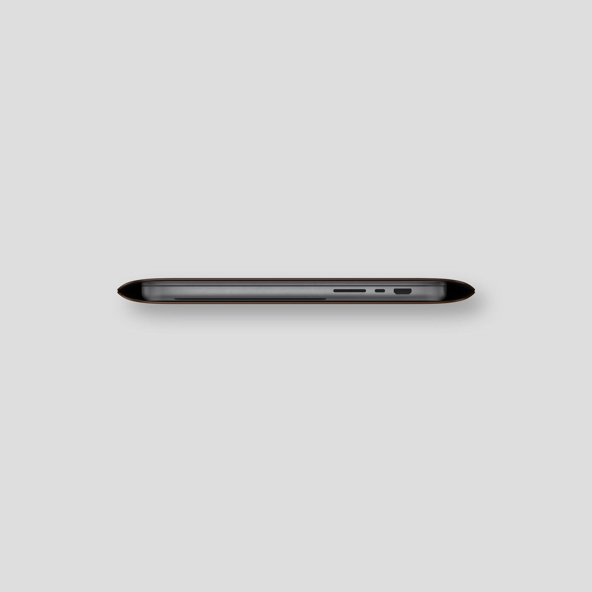 Dark-Brown Sleeve For MacBook Air 15-inch (2023 / 2024) Alligator with Gold Metal -4 | Dark-Brown-Gold