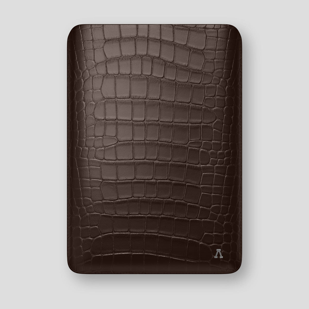 Dark-Brown Sleeve For MacBook Air 15-inch (2023 / 2024) Alligator with Steel Metal -1 | Dark-Brown-Steel