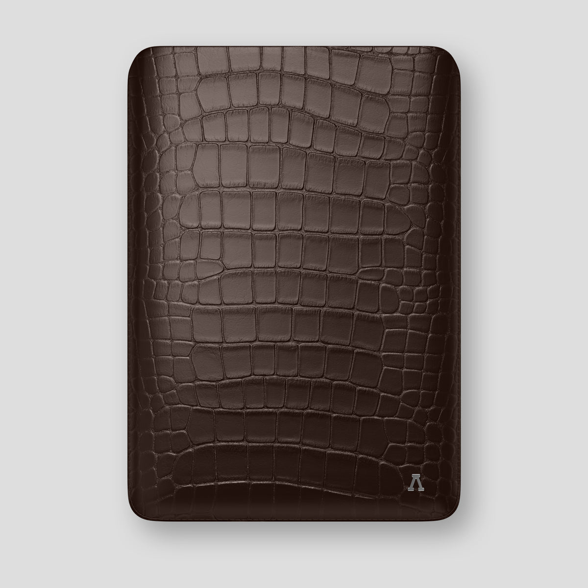 Dark-Brown Sleeve MacBook Pro 16-inch In Alligator with Steel Metal -1 | Dark-Brown-Steel