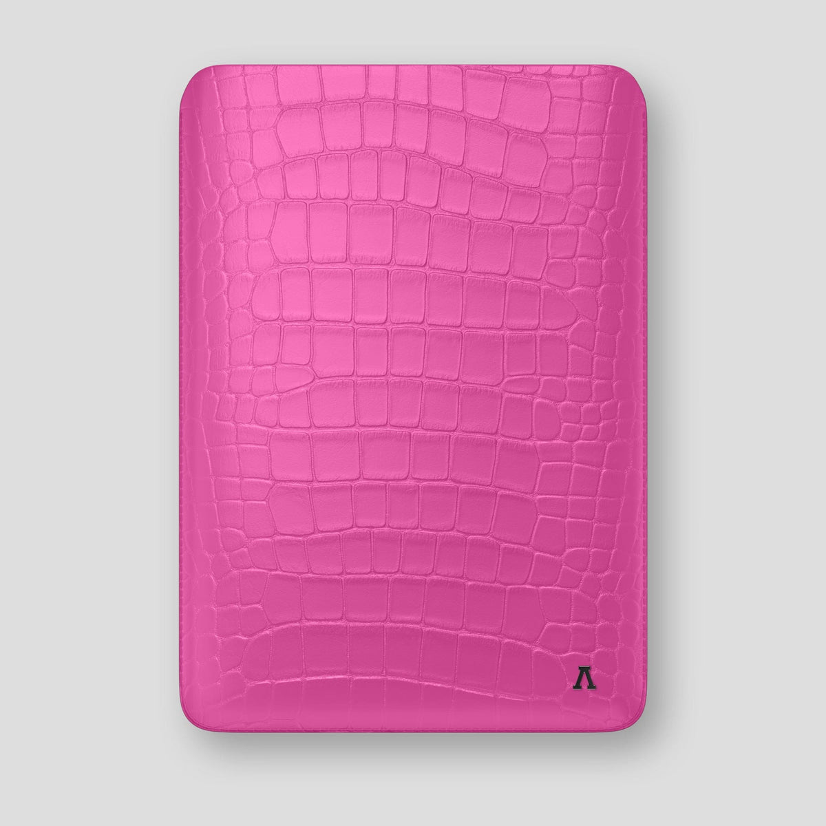 Fuchsia Sleeve For MacBook Air 15-inch (2023 / 2024) Alligator with Black Metal -1 | Fuchsia-Black
