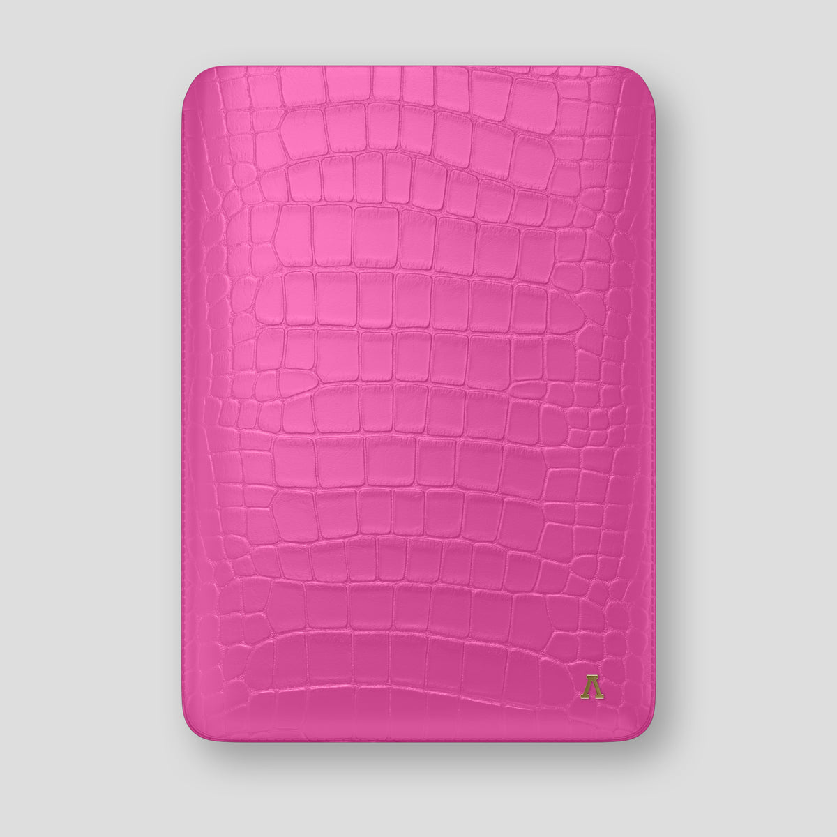 Pink-Lagoon Sleeve MacBook Pro 16-inch In Alligator with Gold Metal -1 | Pink-Lagoon-Gold