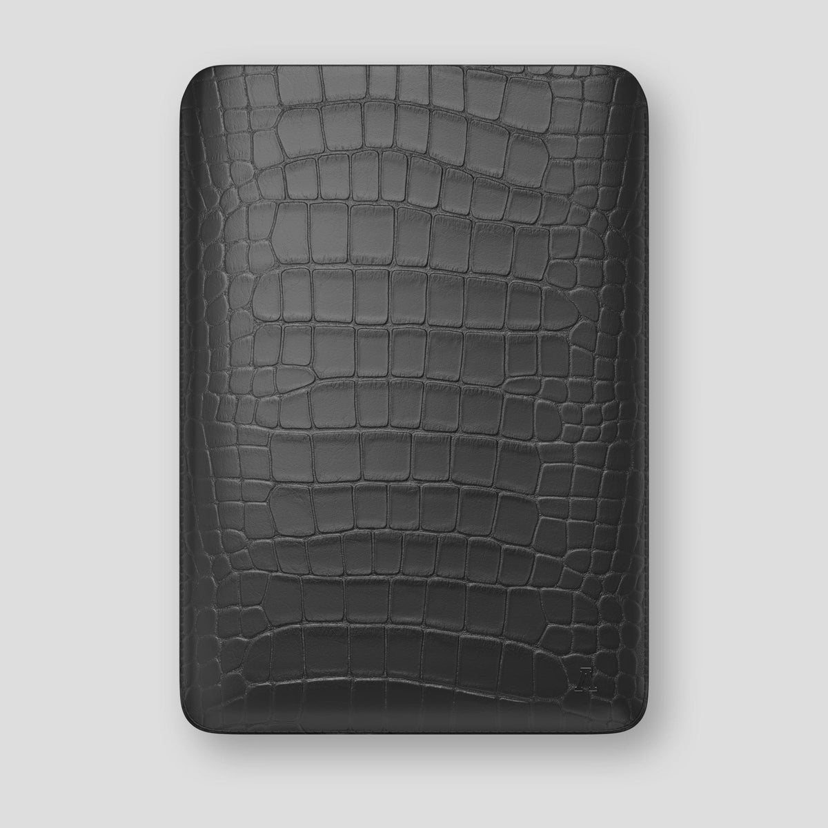 Grey Sleeve For MacBook Air 15-inch (2023 / 2024) Alligator with Black Metal -1 | Grey-Black
