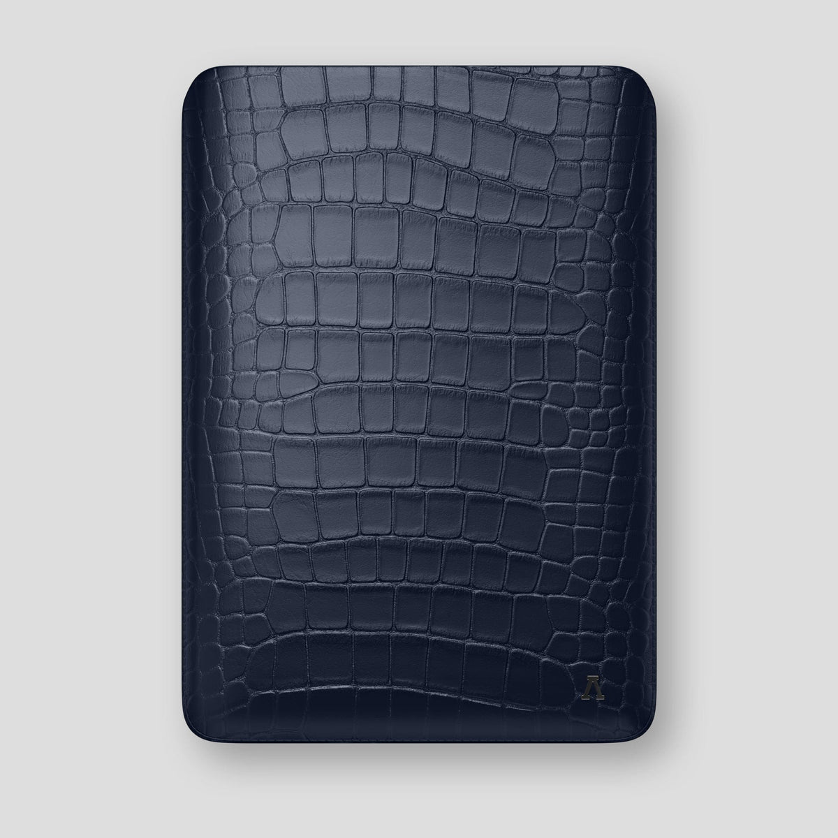 Navy Blue Sleeve For MacBook Air 15-inch (2023 / 2024) Alligator with Black Metal -1 | Navy-Blue-Black