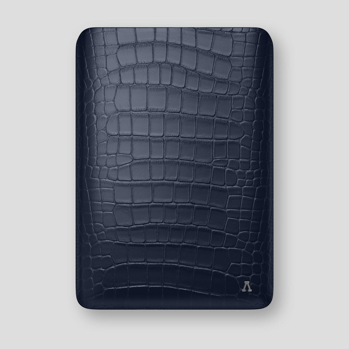 Navy Blue Sleeve For MacBook Air 15-inch (2023 / 2024) Alligator with Steel Metal -1 | Navy-Blue-Steel