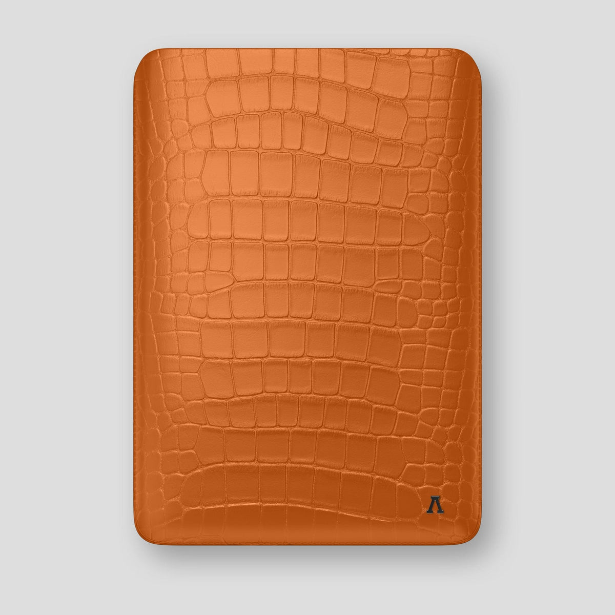 Orange Sleeve For MacBook Air 15-inch (2023 / 2024) Alligator with Black Metal -1 | Orange-Black
