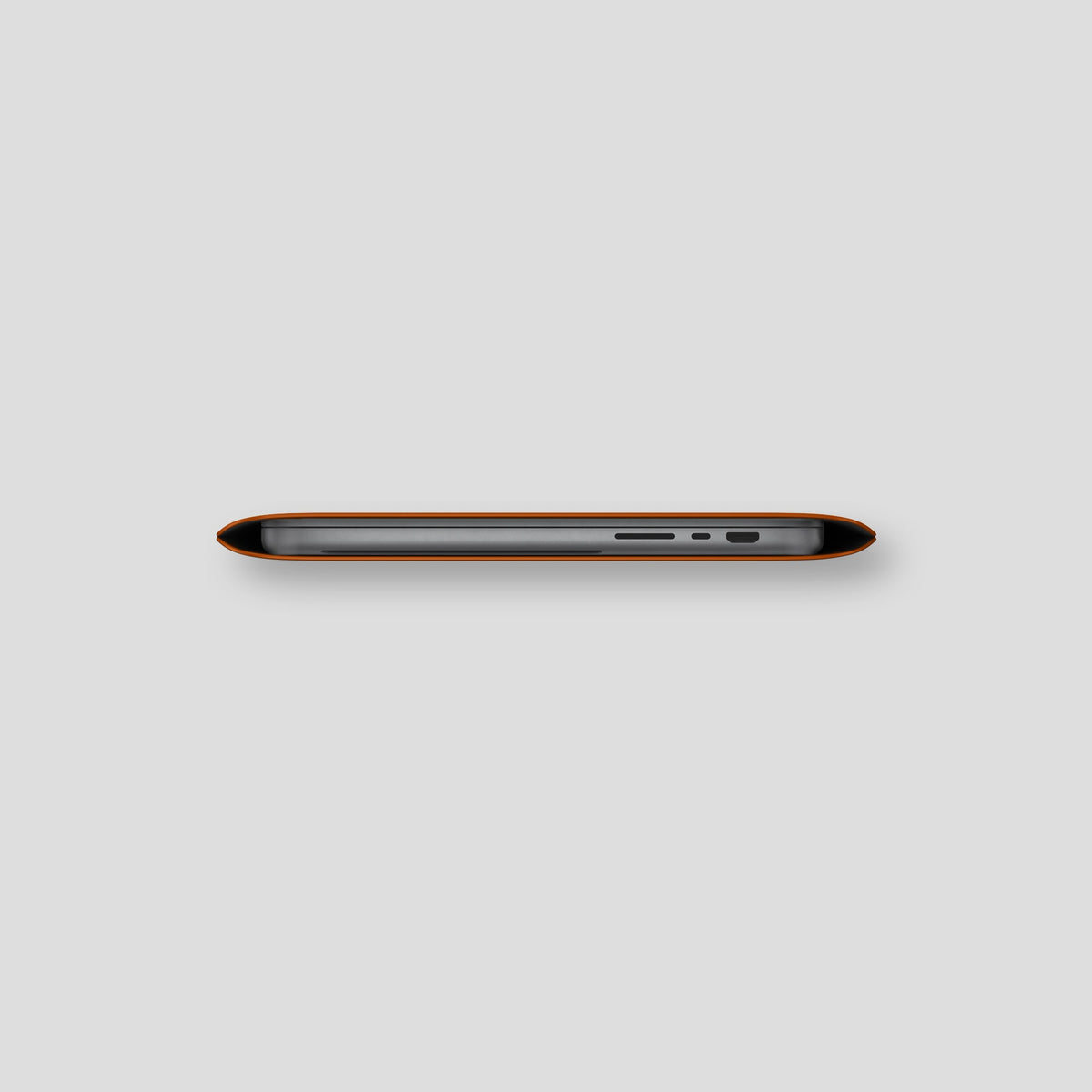 Orange Sleeve For MacBook Air 15-inch (2023 / 2024) Alligator with Black Metal -4 | Orange-Black