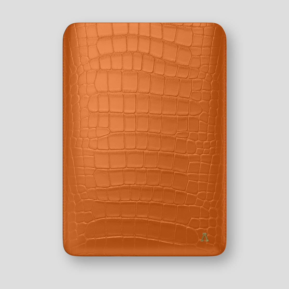 Orange Sleeve MacBook Pro 16-inch In Alligator with Gold Metal -1 | Orange-Gold
