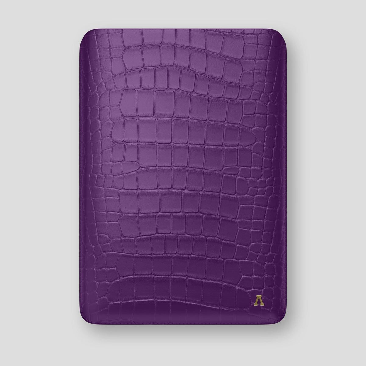 Purple Sleeve For MacBook Air 15-inch (2023 / 2024) Alligator with Gold Metal -1 | Purple-Gold