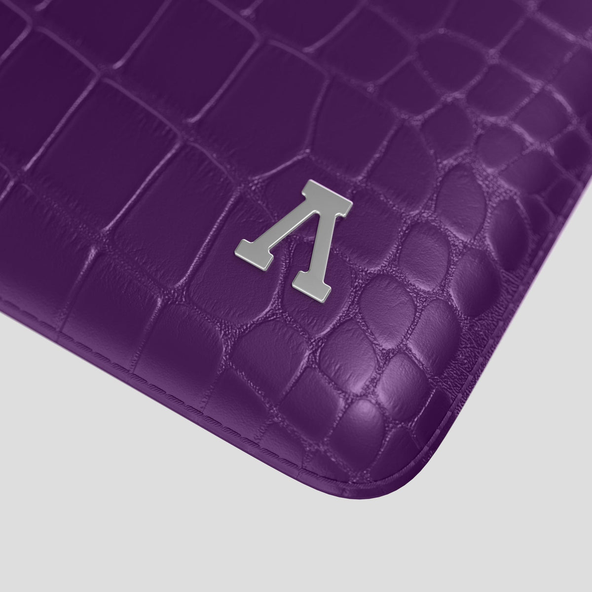 Purple Sleeve For MacBook Air 15-inch (2023 / 2024) Alligator with Steel Metal -5 | Purple-Steel