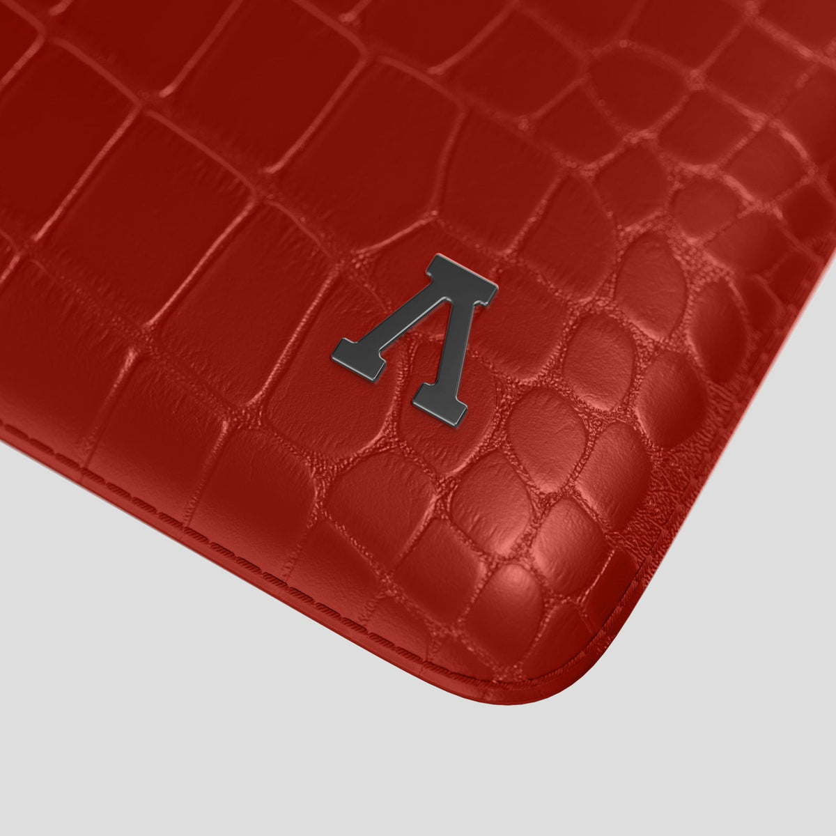 Red Sleeve For MacBook Air 15-inch (2023 / 2024) Alligator with Black Metal -5 | Red-Black