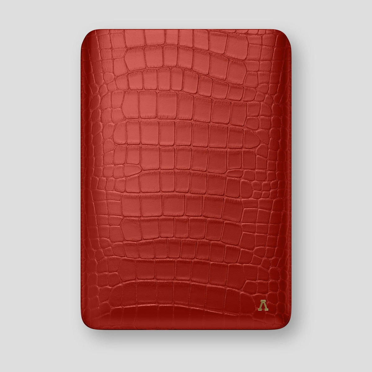 Red Sleeve For MacBook Air 15-inch (2023 / 2024) Alligator with Gold Metal -1 | Red-Gold