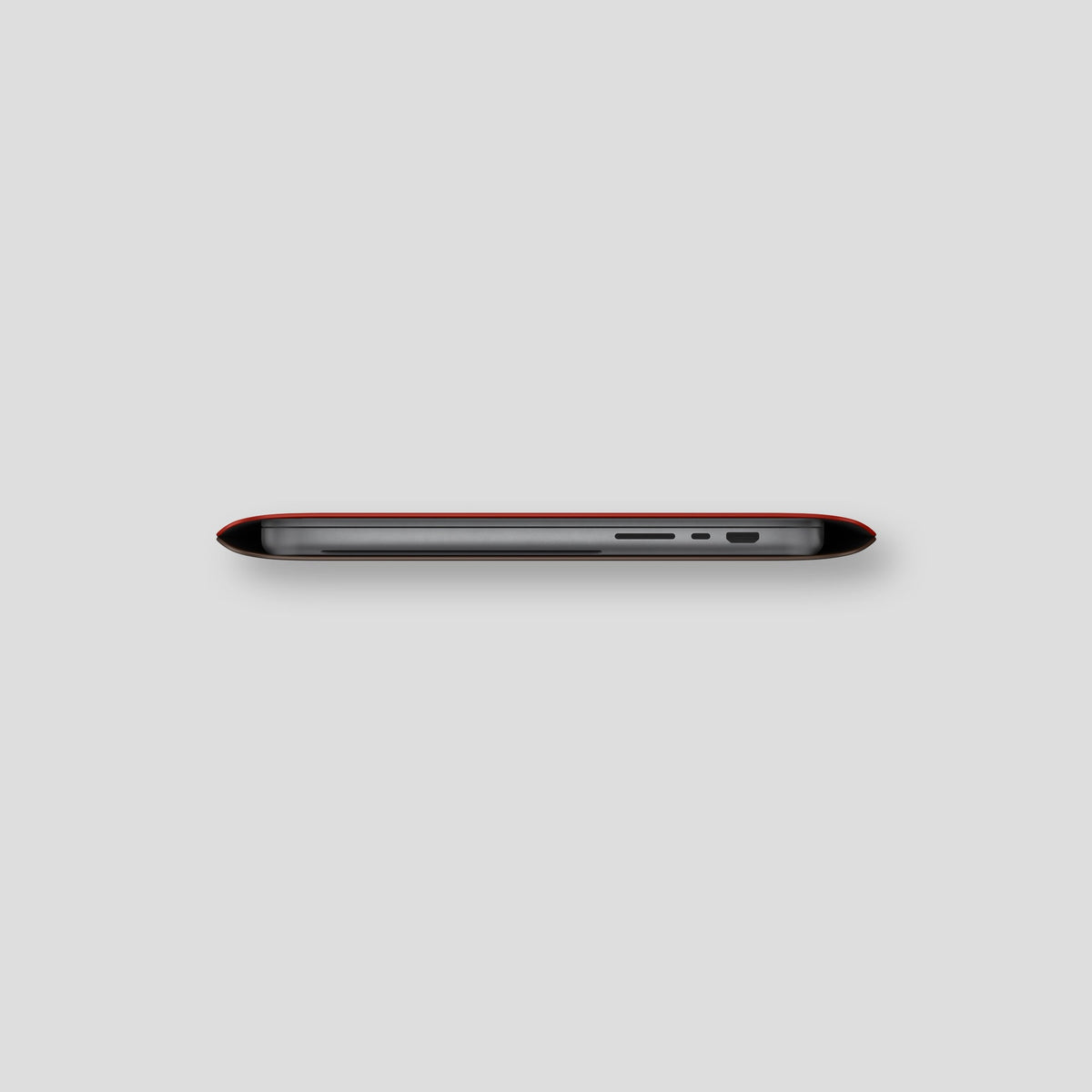 Red Sleeve For MacBook Air 15-inch (2023 / 2024) Alligator with Gold Metal -4 | Red-Gold