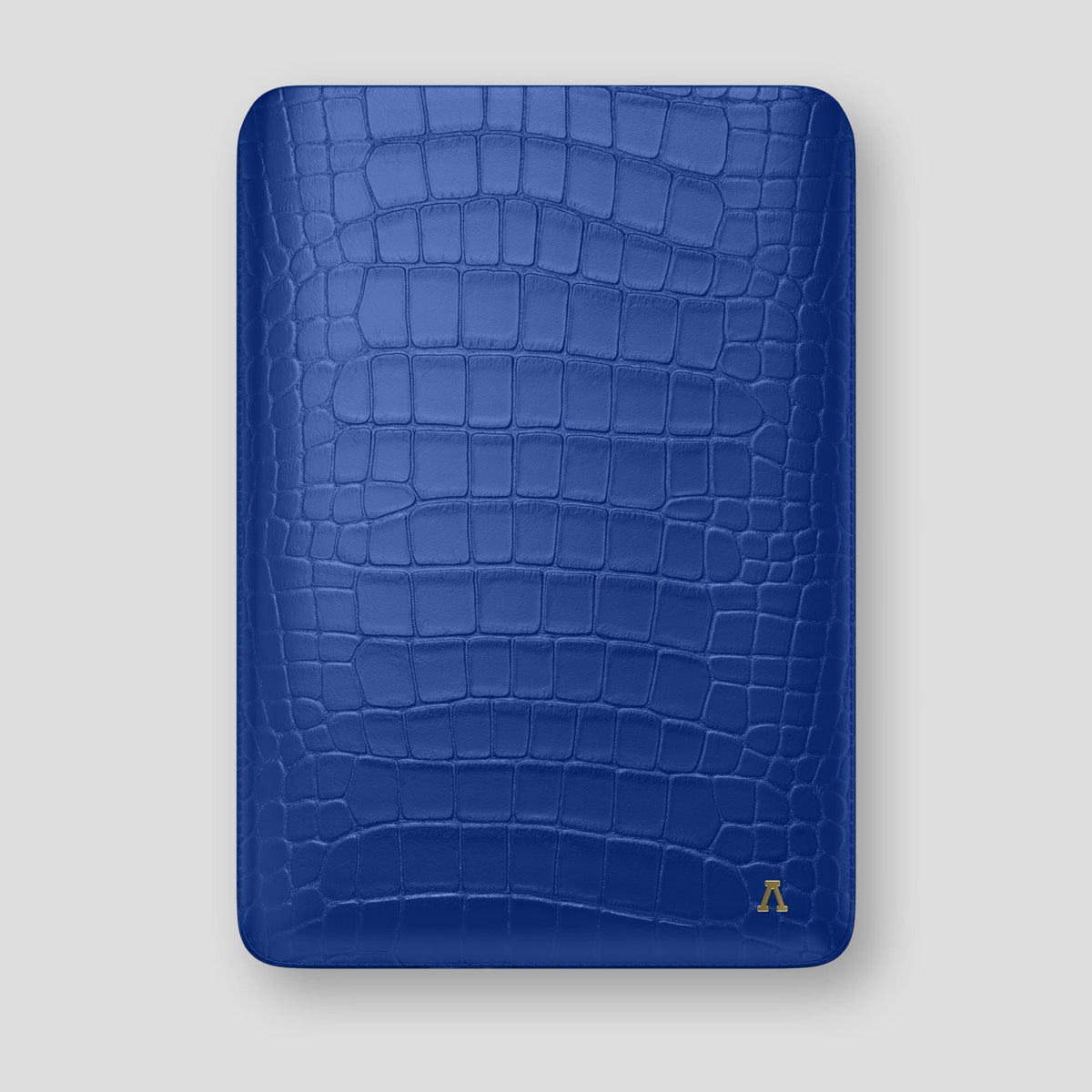 Royal Blue Sleeve For MacBook Air 15-inch (2023 / 2024) Alligator with Gold Metal -1 | Royal-Blue-Gold