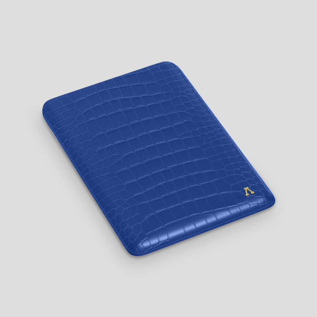 Royal Blue Sleeve For MacBook Air 15-inch (2023 / 2024) Alligator with Gold Metal -3 | Royal-Blue-Gold