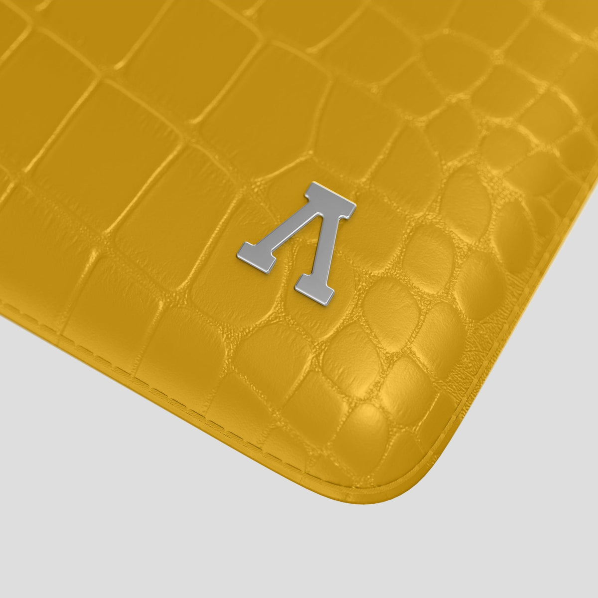 Yellow Sleeve For MacBook Air 15-inch (2023 / 2024) Alligator with Steel Metal -5 | Yellow-Steel
